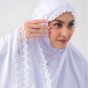 Bergo Instan Haji Umroh Dewasa Katun Premium Adem Lembut dengan Saku Depan Anti Copet Renda Besar GIPER Mewah