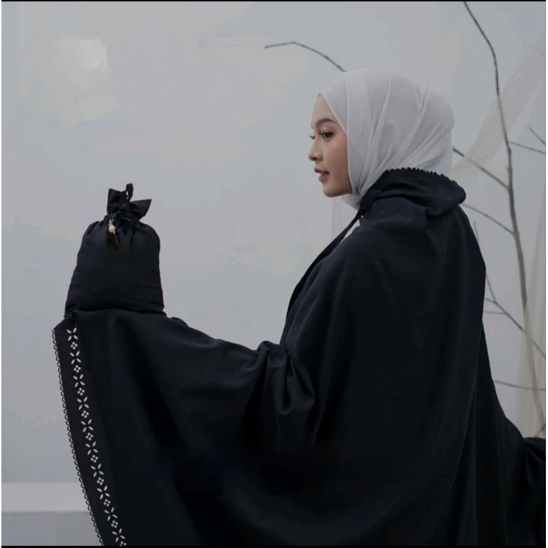 Mukena Dewasa 2 in 1 Traveling Katun Lasercut Elegan - Image 4